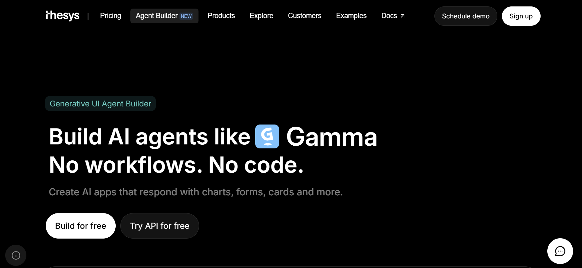 Agent Builder by Thesys Screenshot